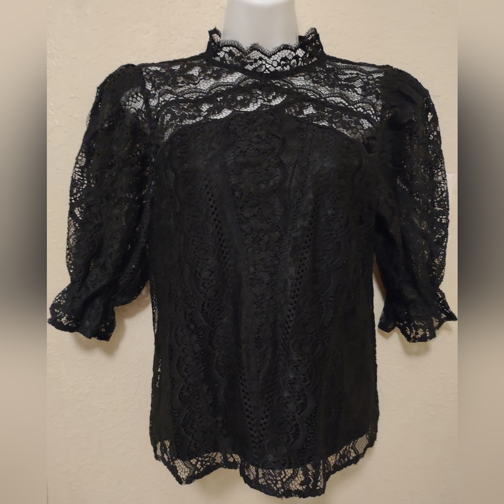 Express Black Lace Blouse